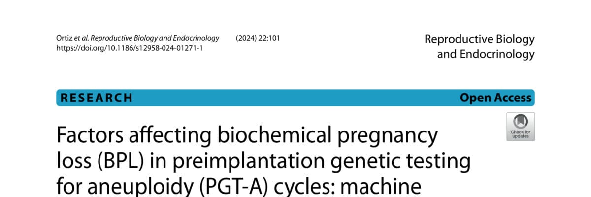 Factors affecting biochemical pregnancyloss (BPL) in preimplantation genetic testingfor aneuploidy (PGT-A) cycles: machinelearning-assisted identification